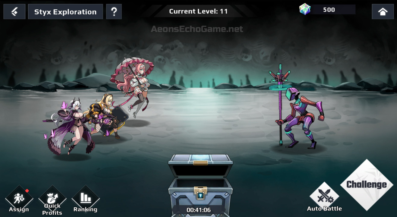 Exploration mode in the game Aeons Echo